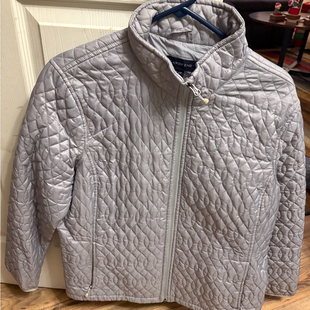 Lands' End Gray Quilted Jacket